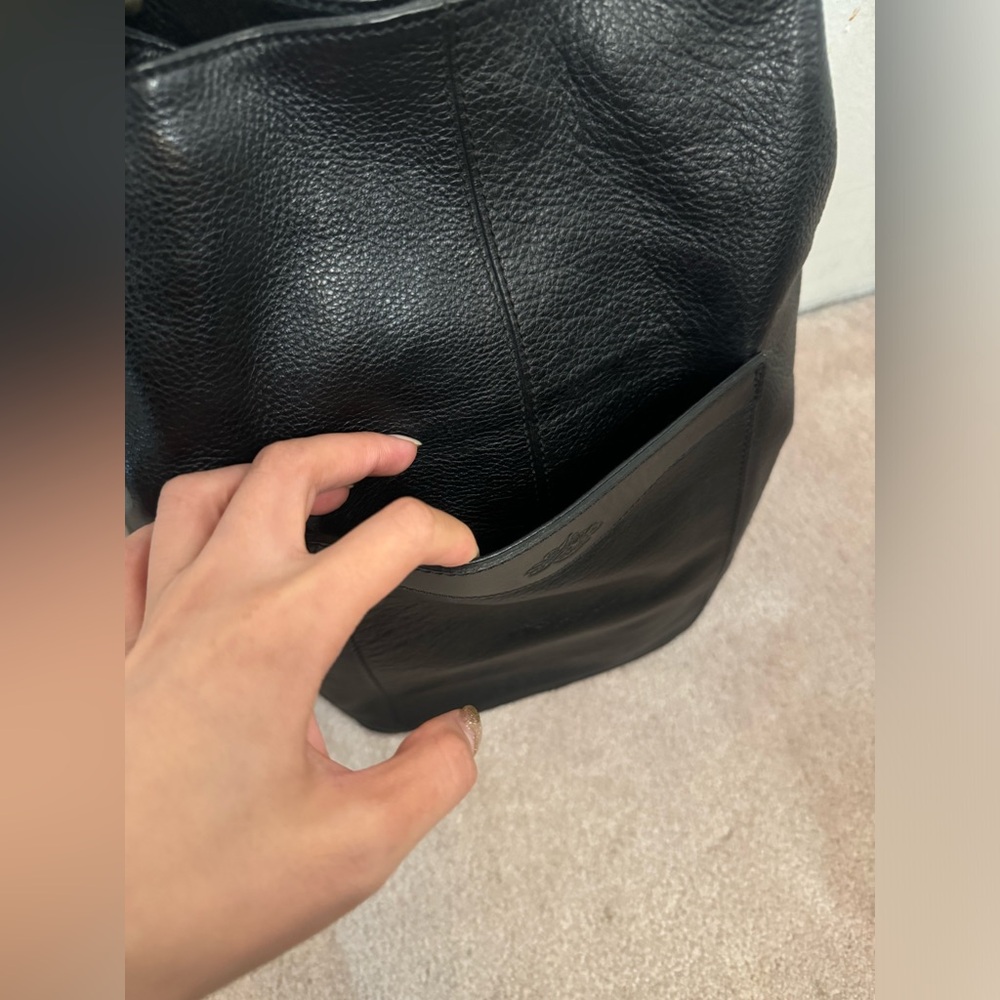 Vintage black leather bag - Picture 2 of 10